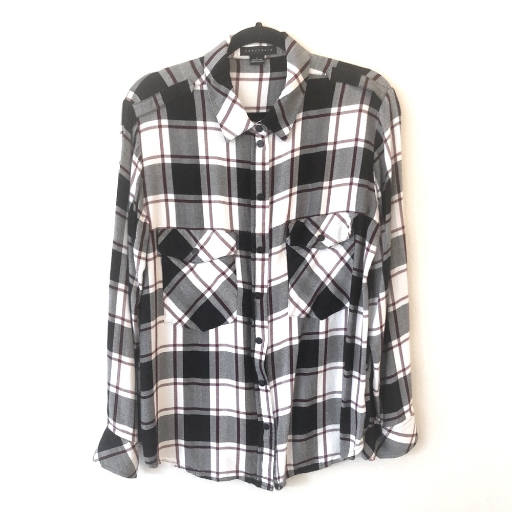 Sanctuary plaid boyfriend long sleeves shirt